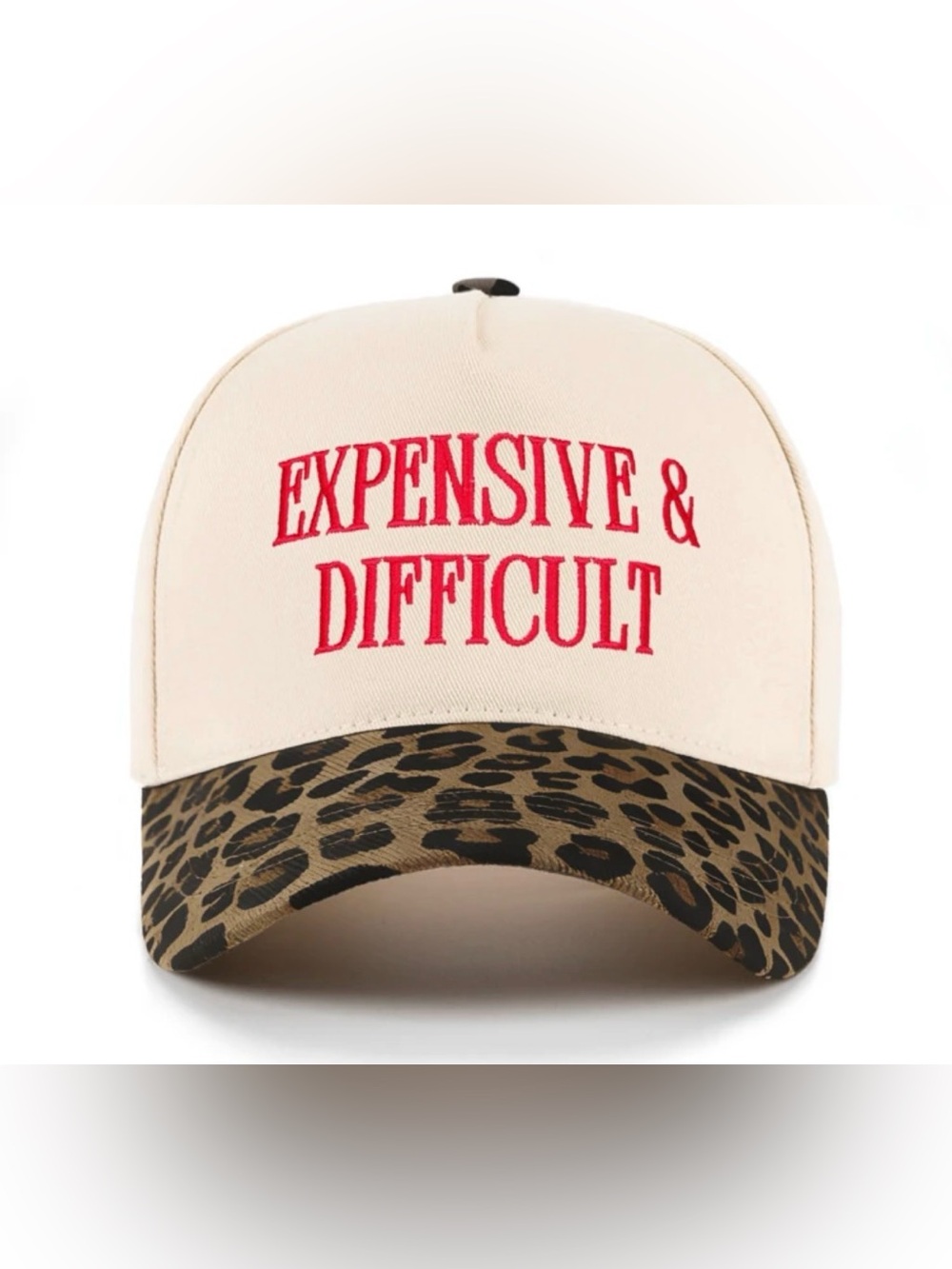 EXPENSIVE & DIFFICULT-leopard print-Embroidered Cap